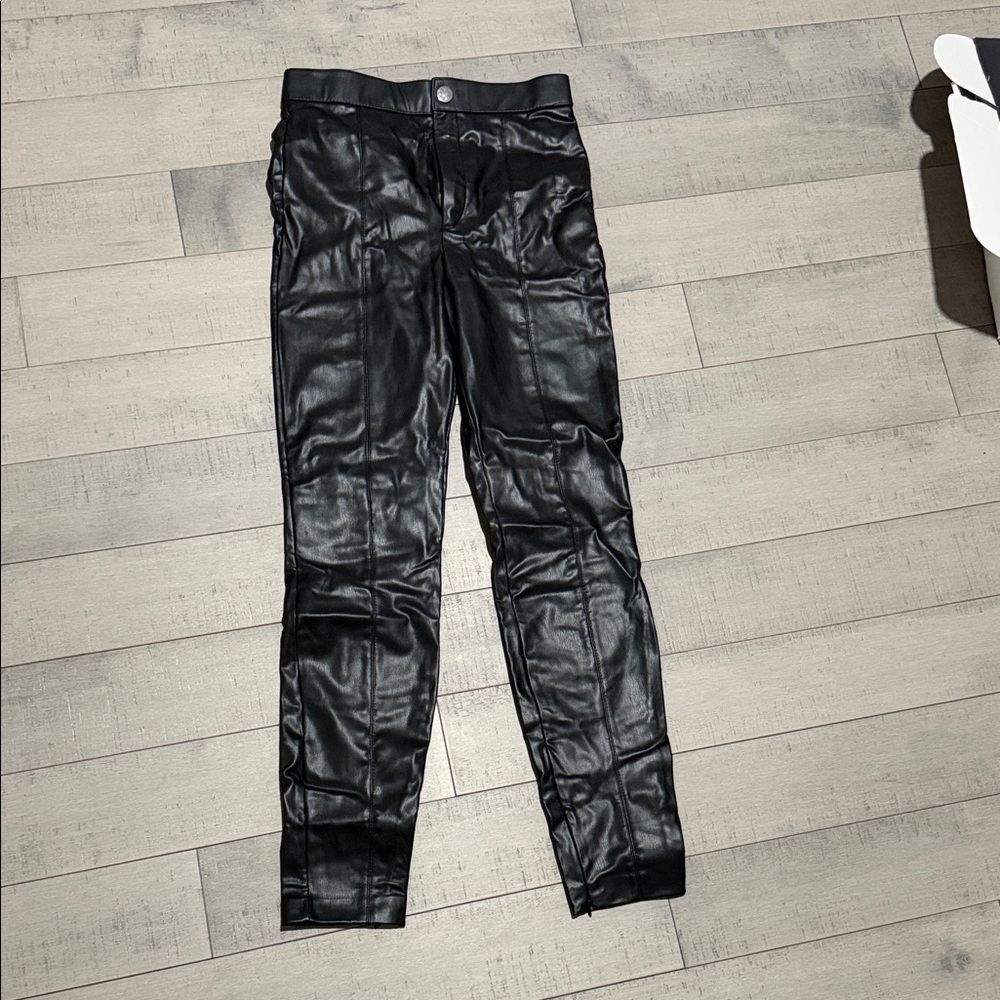 Zara Black Faux Leather Skinny Pants